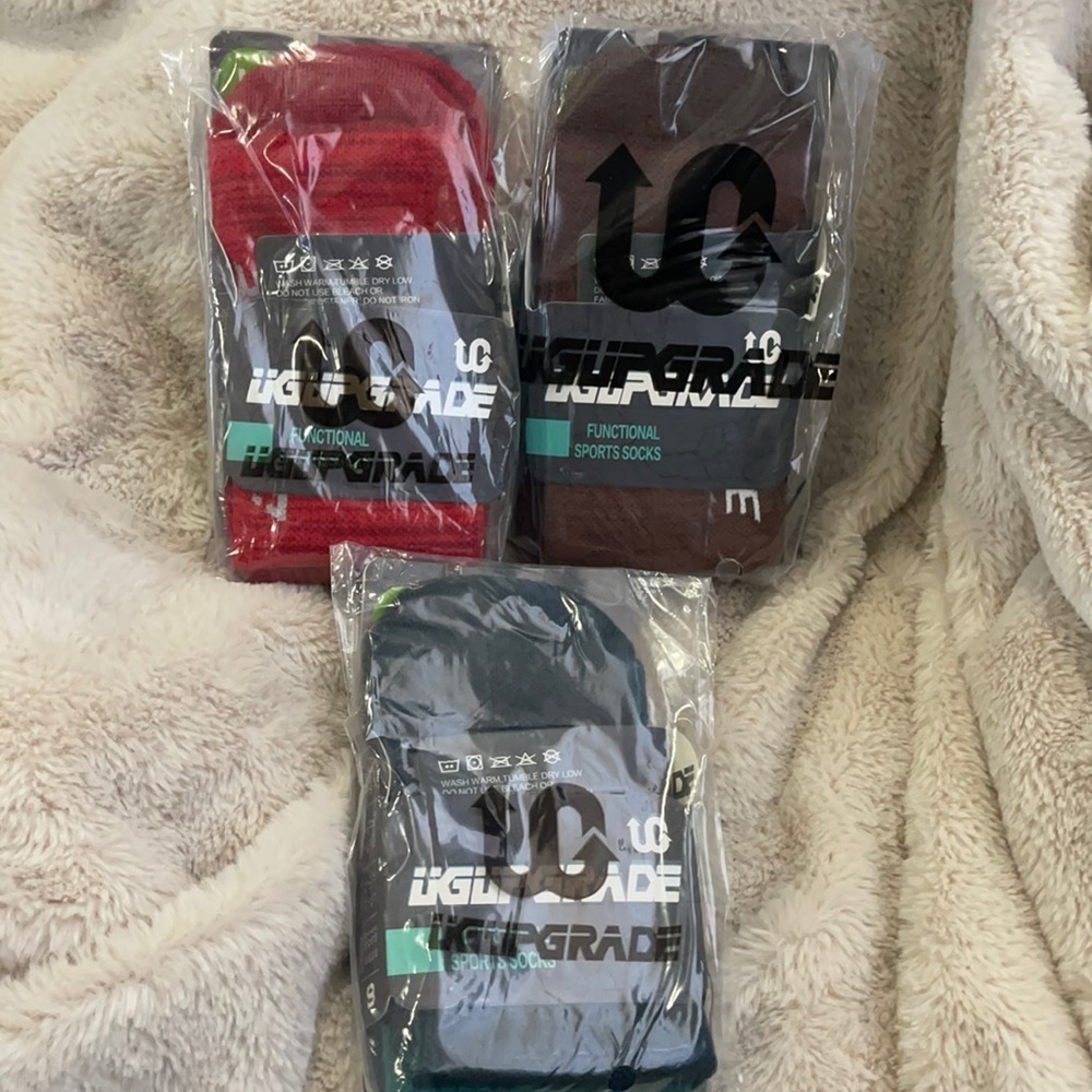 New set/3 UGUPGrade wool blend functional sports socks M - Picture 1 of 8